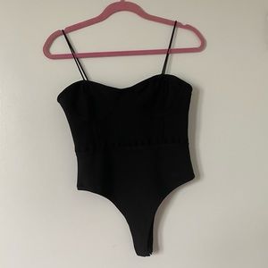 Black bustier bodysuit